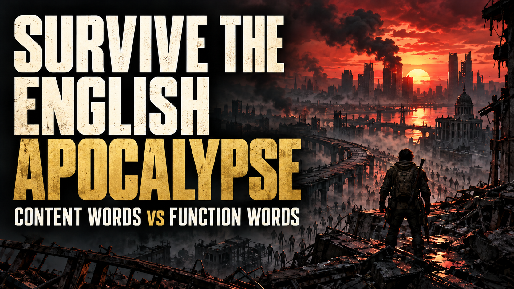 SURVIVE THE ENGLISH APOCALYPSE. CONTENT WORDS vs FUNCTION WORDS